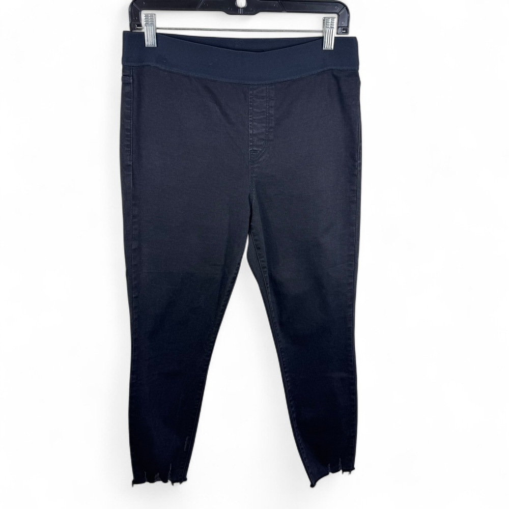 J Brand Dellah High‎ Rise Skinny Pull On Jeans Black Frayed Hem JB002465 Size 30